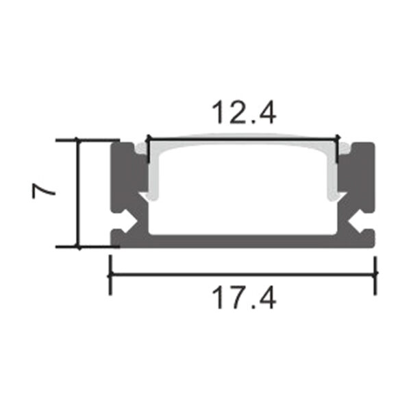 Profilé aluminium Sid - 2 mètres Aluminium - Ledme - LM3707 – Image 2