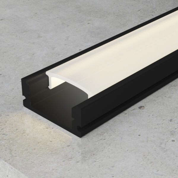 Profilé aluminium Sid Laqué Noir - 2 mètres Noir - Ledme - LM3708