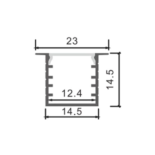 Profilé aluminium tued - 2 mètres Aluminium - Ledme - LM3711 – Image 2