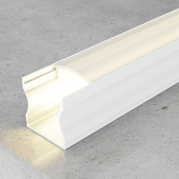 Profilé Aluminium Laqué Blanc Haut - 2 mètres Blanc - Ledme - LM3712