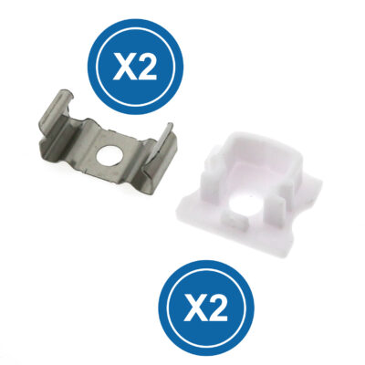 Pack 2 Chevilles et 2 agrafes pour Profil LM3712 - Ledme - LM3712A