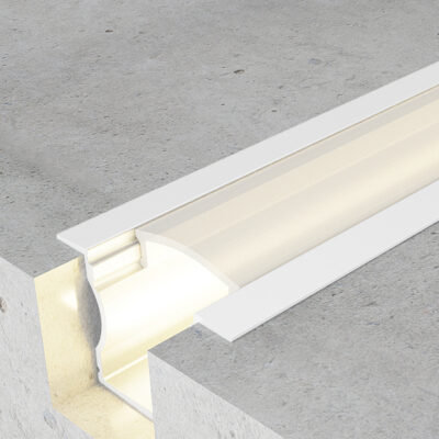 Profilé haut en aluminium avec ailes laquées Blanc - 2 mètres Blanc - Ledme - LM3714