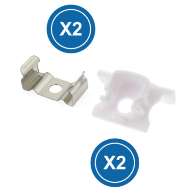 Pack 2 Chevilles et 2 agrafes pour Profil LM3714 - Ledme - LM3714A