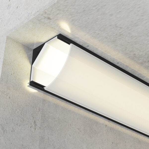 Profilé d'angle aluminium L Laqué Noir - 2 mètres Noir - Ledme - LM3744