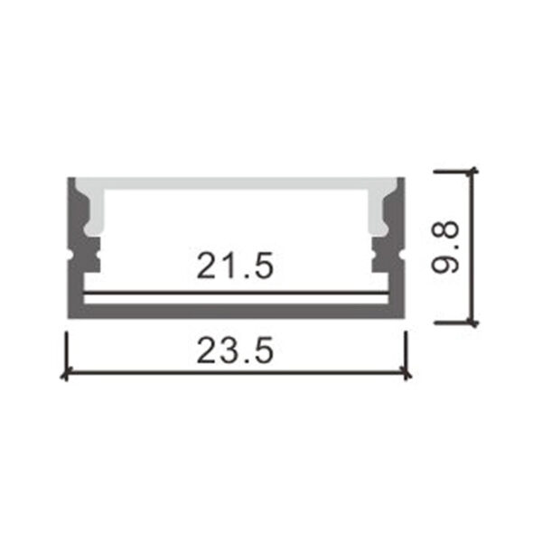 Profilé aluminium laqué Blanc Minim - 2 mètres Blanc - Ledme - LM3716 – Image 2