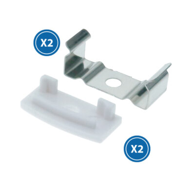 Pack 2 Chevilles et 2 agrafes pour Profil LM3716 - Ledme - LM3716A
