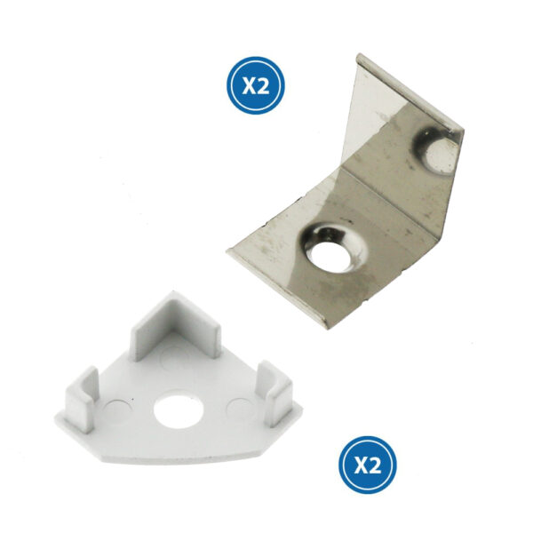 Pack 2 Chevilles et 2 agrafes pour Profil LM3717 - Ledme - LM3717A