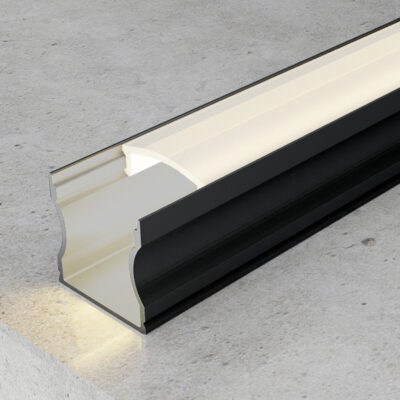 Profilé Haut en Aluminium Laqué Noir - 2 mètres Noir - Ledme - LM3720
