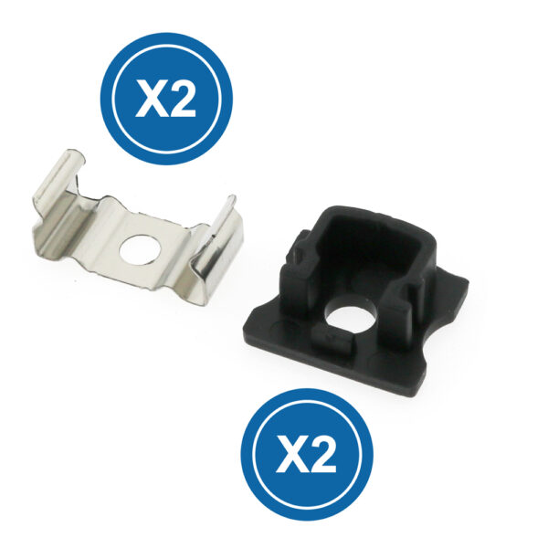 Pack de 2 chevilles et 2 agrafes pour Profil LM3720 - Ledme - LM3720A