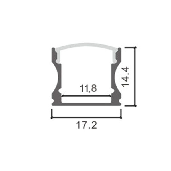Profilé Aluminium Laqué Blanc Haut - 2 mètres Blanc - Ledme - LM3712 – Image 2