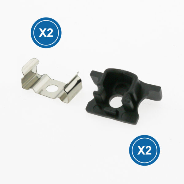 Pack 2 Chevilles et 2 agrafes pour Profil LM3722 - Ledme - LM3722A