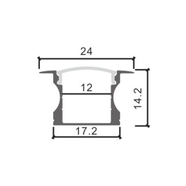 Profilé aluminium U haut avec ailes - 2 mètres Aluminium - Ledme - LM3723 – Image 2