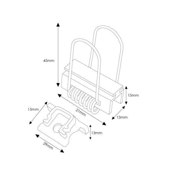 Pack 2 Chevilles et 2 agrafes pour Profil LM3725 - Ledme - LM3725A – Image 2