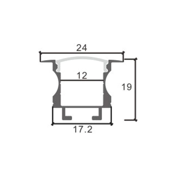 Profilé aluminium Live - 2 mètres Aluminium - Ledme - LM3725 – Image 2