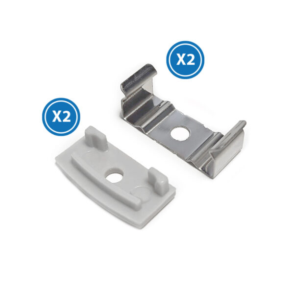 Pack 2 Chevilles et 2 agrafes pour Profil LM3729 - Ledme - LM3729A