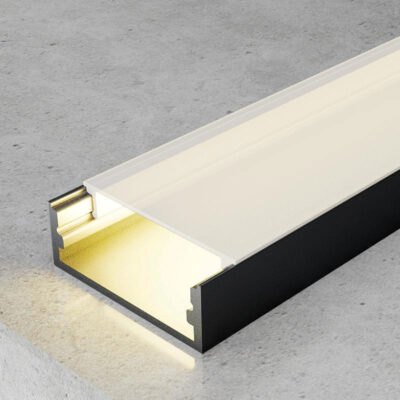 Profilé Aluminium Laqué Noir Minim - 2 mètres Noir - Ledme - LM3730