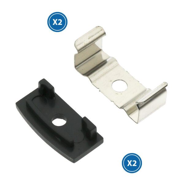 Pack 2 Chevilles et 2 agrafes pour Profil LM3730 - Ledme - LM3730A