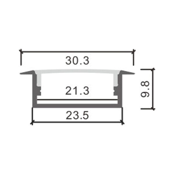 Profilé aluminium long - 2 mètres Aluminium - Ledme - LM3731 – Image 2