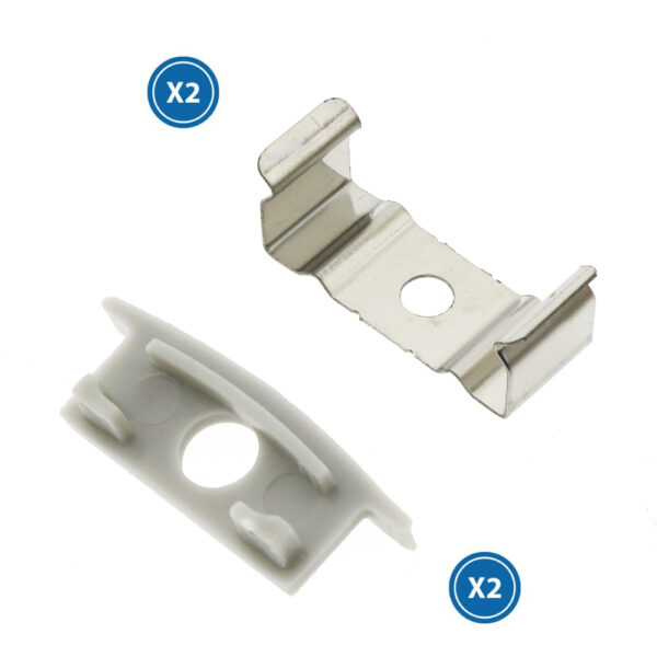 Pack 2 Chevilles et 2 agrafes pour Profil LM3731 - Ledme - LM3731A