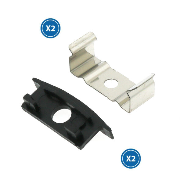 Pack 2 Chevilles et 2 agrafes pour Profil LM3732 - Ledme - LM3732A