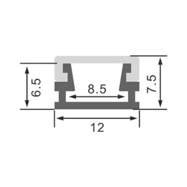 Profilé aluminium fin - 2 mètres Aluminium - Ledme - LM3733 – Image 2