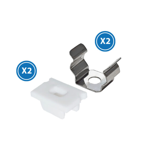 Pack 2 Chevilles et 2 agrafes pour Profil LM3733 - Ledme - LM3733A