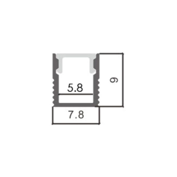 Profilé aluminium fin - 2 mètres Aluminium - Ledme - LM3739 – Image 2