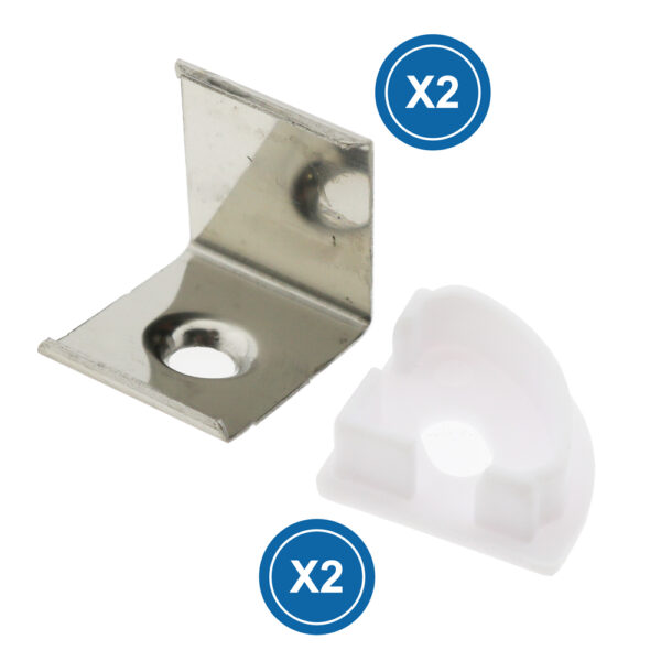 Pack 2 Chevilles et 2 agrafes pour Profil LM3742 - Ledme - LM3742A