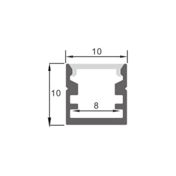Profilé Nano aluminium - 2 mètres Aluminium - Ledme - LM3743 – Image 2