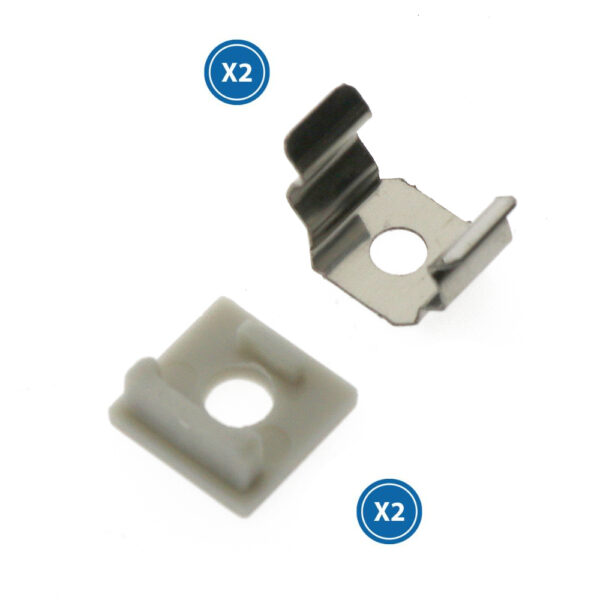 Pack 2 Chevilles et 2 agrafes pour Profil LM3743 - Ledme - LM3743A