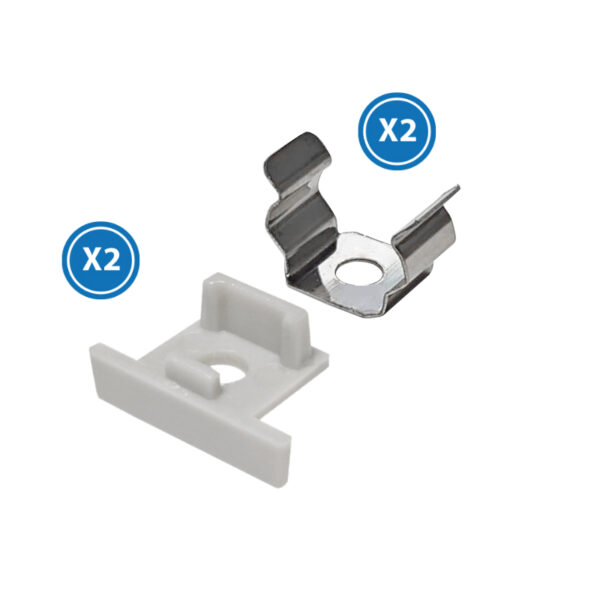 Pack 2 Chevilles et 2 agrafes pour Profil LM3745 - Ledme - LM3745A