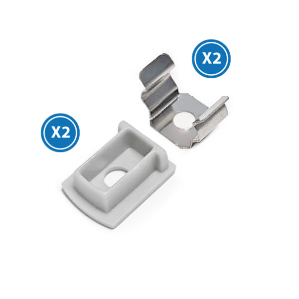 Pack 2 Chevilles et 2 agrafes pour Profil LM3747 - Ledme - LM3747A