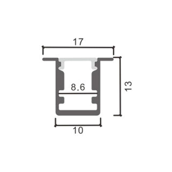 Profilé aluminium Sor - 2 mètres Aluminium - Ledme - LM3749 – Image 2