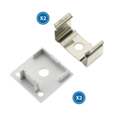 Pack 2 Chevilles et 2 agrafes pour Profil LM3751 - Ledme - LM3751A