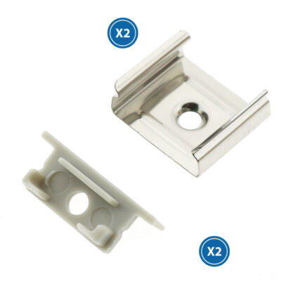 Pack 2 Chevilles et 2 agrafes pour Profil LM3755 - Ledme - LM3755A