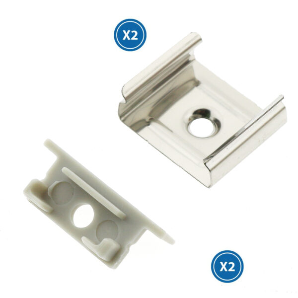 Pack 2 Chevilles et 2 agrafes pour Profil LM3755 - Ledme - LM3755A
