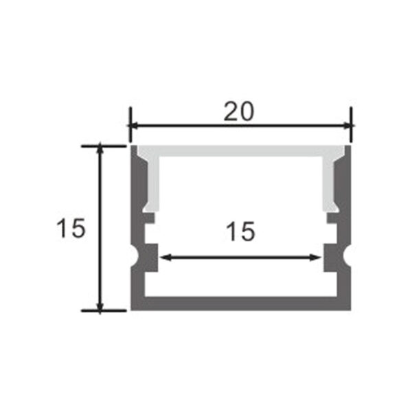 Profilé aluminium Rando - 2 mètres Aluminium - Ledme - LM3757 – Image 2