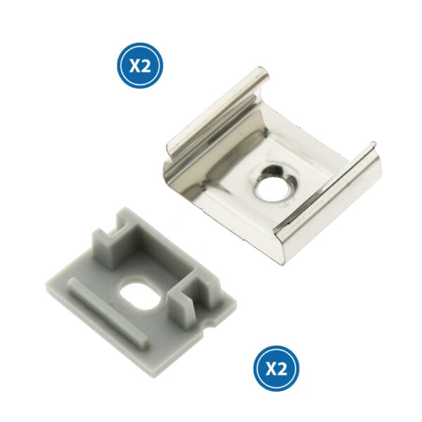 Pack 2 Chevilles et 2 agrafes pour Profil LM3757 - Ledme - LM3757A