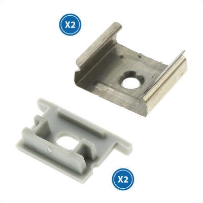 Pack 2 Chevilles et 2 agrafes pour Profil LM3763 - Ledme - LM3763A