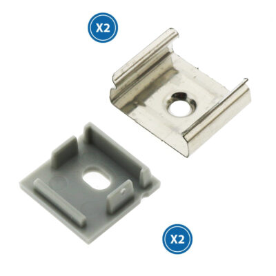 Pack 2 Chevilles et 2 agrafes pour Profil LM3765 - Ledme - LM3765A