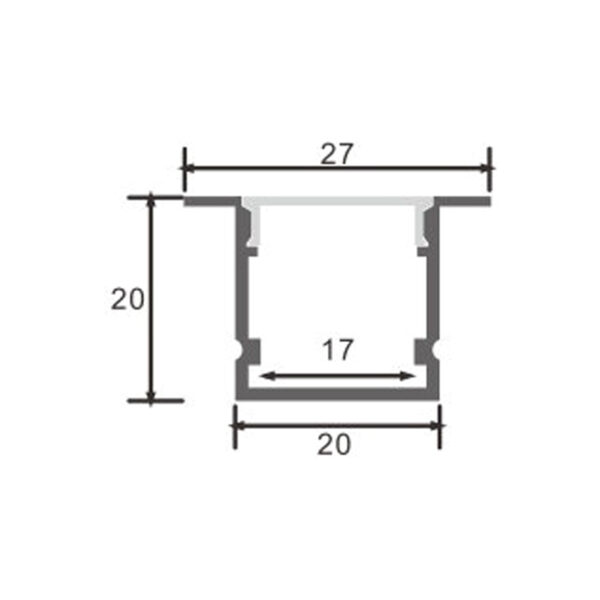Profilé aluminium Tramont - 2 mètres Aluminium - Ledme - LM3767 – Image 2