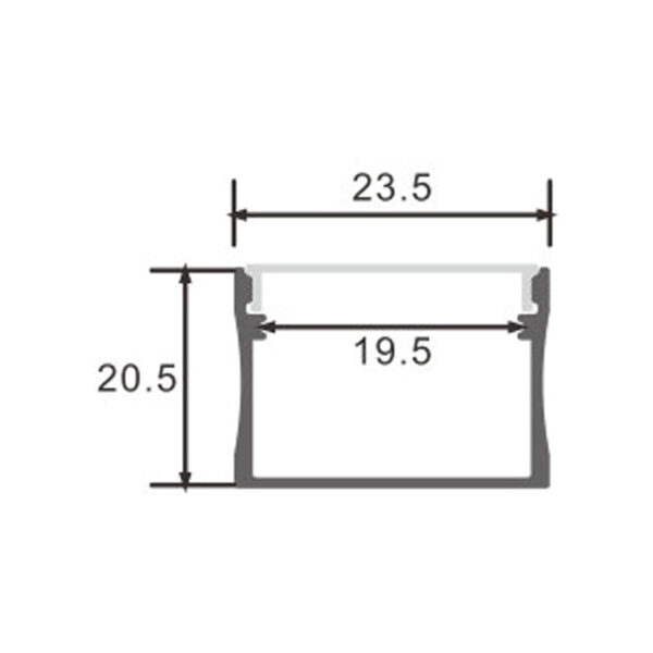 Profilé aluminium Sumo - 2 mètres Aluminium - Ledme - LM3769 – Image 2