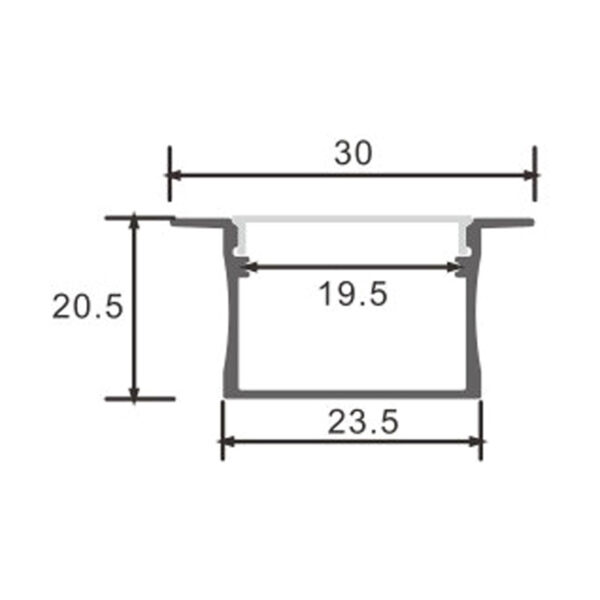 Profilé aluminium Vilkad - 2 mètres Aluminium - Ledme - LM3771 – Image 2