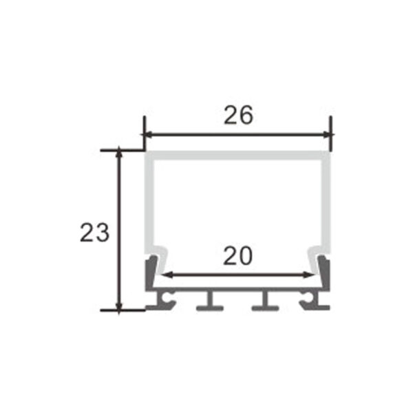 Profilé aluminium Cubik - 2 mètres Aluminium - Ledme - LM3773 – Image 2