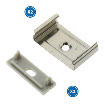 Pack 2 Chevilles et 2 agrafes pour Profil LM3775 - Ledme - LM3775A