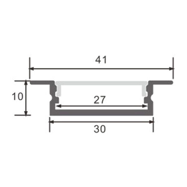 Profilé aluminium Fiao - 2 mètres Aluminium - Ledme - LM3777 – Image 2