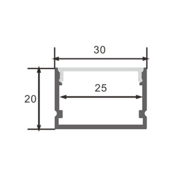 Profilé aluminium Rok - 2 mètres Aluminium - Ledme - LM3779 – Image 2
