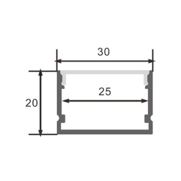 Profilé aluminium Rok Laqué Noir - 2 mètres Noir - Ledme - LM3778 – Image 2