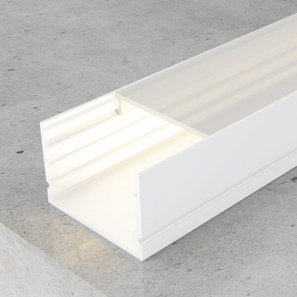 Profilé Aluminium Rok Laqué Blanc - 2 mètres Blanc - Ledme - LM3780