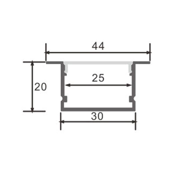 Profilé aluminium Oreb - 2 mètres Aluminium - Ledme - LM3781 – Image 2